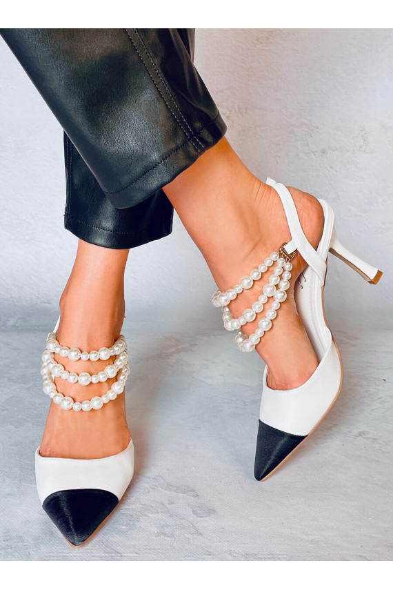 Kurpes  ar pērļu rotājumiem HARMONY WHITE