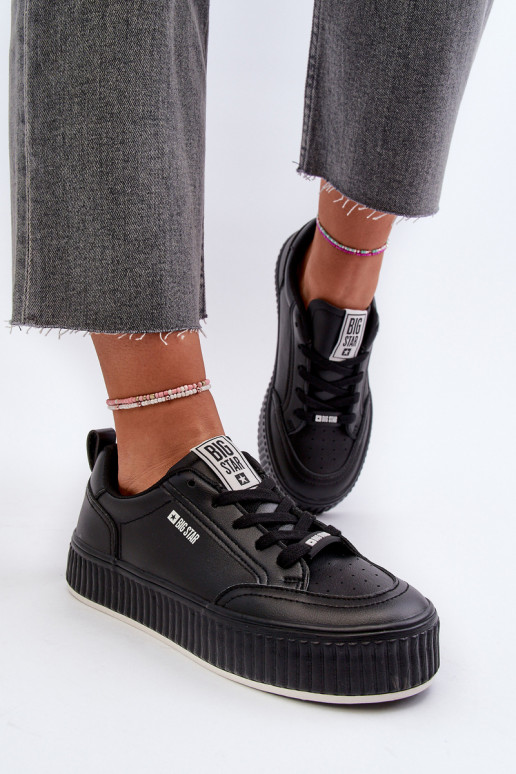 Sneakers modeļa apavi   ar platformu Big Star NN274255 melnas krāsas