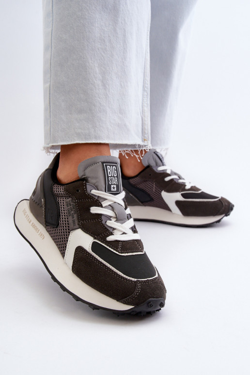 Sneakers modeļa apavi   ar platformu Memory Foam System Big Star NN274683 melnas krāsas