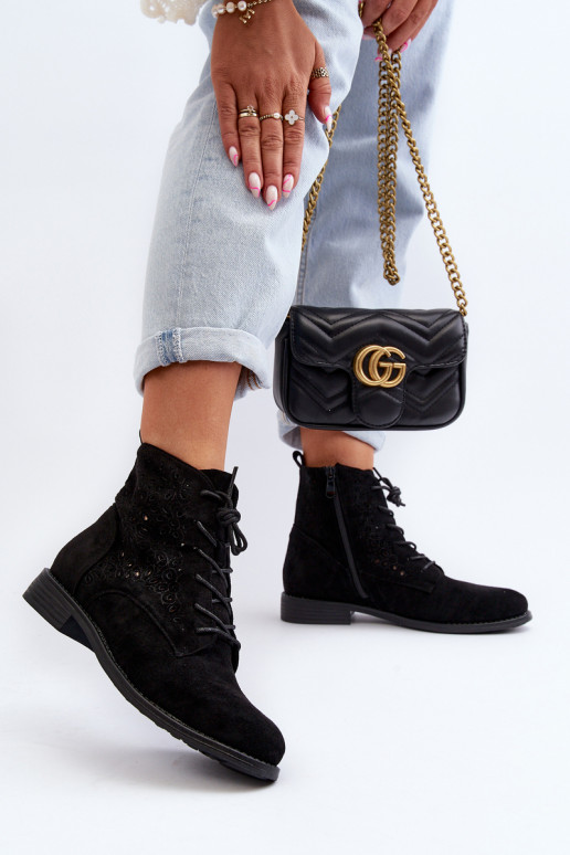 S.Barski HY66-136   Sieviešu puszābaki ar rakstiem melnas krāsas