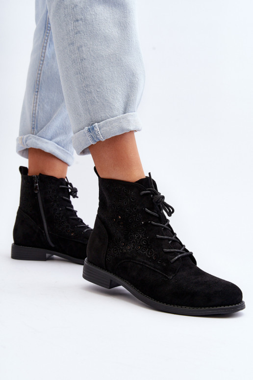 S.Barski HY66-136   Sieviešu puszābaki ar rakstiem melnas krāsas