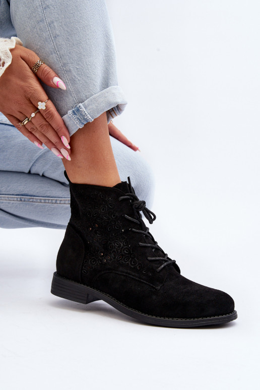 S.Barski HY66-136   Sieviešu puszābaki ar rakstiem melnas krāsas