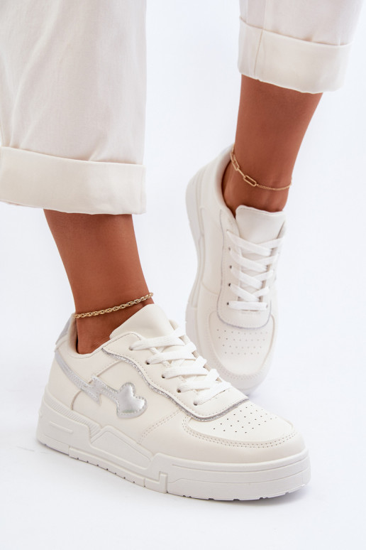 Sneakers modeļa apavi   ar platformu baltas krāsas Zeparine