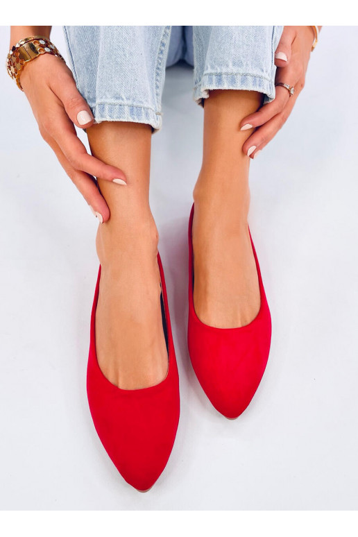 Balerīnas kurpes ar ādas iekšzoli KEYS RED