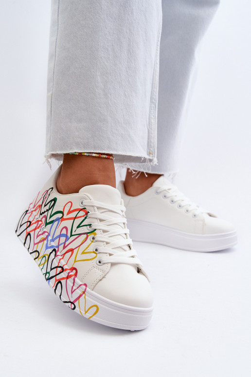   Sneakers modeļa apavi  baltas krāsas Claral