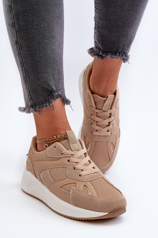 Sneakers modeļa apavi   ar platformu brūnas krāsas Lenivia