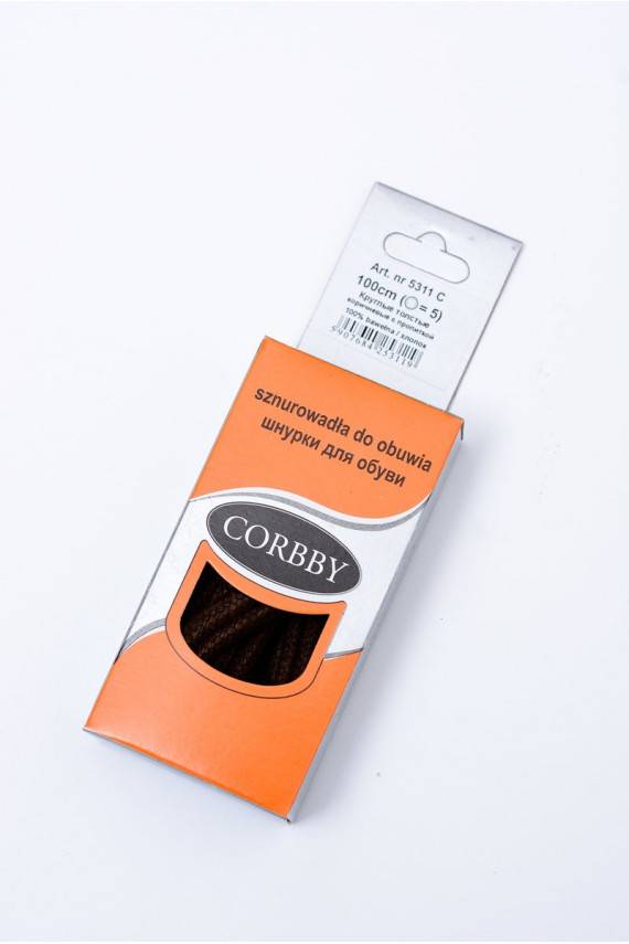Corbby brūnas krāsas Woskowane Grube Sznurowadła
