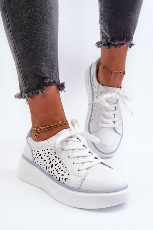  Sneakers modeļa apavi   ar platformu   baltas krāsas Peilaeno