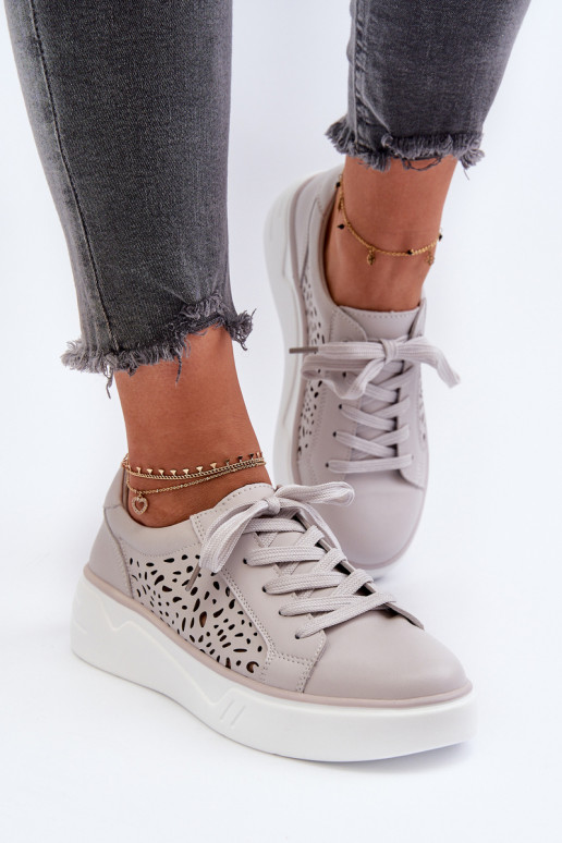  Sneakers modeļa apavi   ar platformu   Pelēkas krāsas Peilaeno