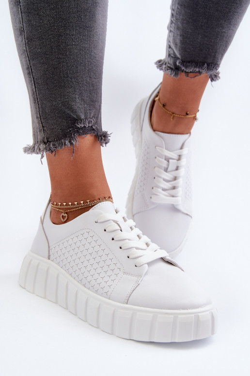   Sneakers modeļa apavi   ar platformu baltas krāsas Eselmarie