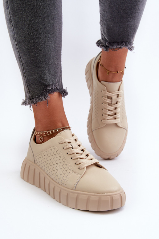   Sneakers modeļa apavi   ar platformu smilšu krāsas Eselmarie