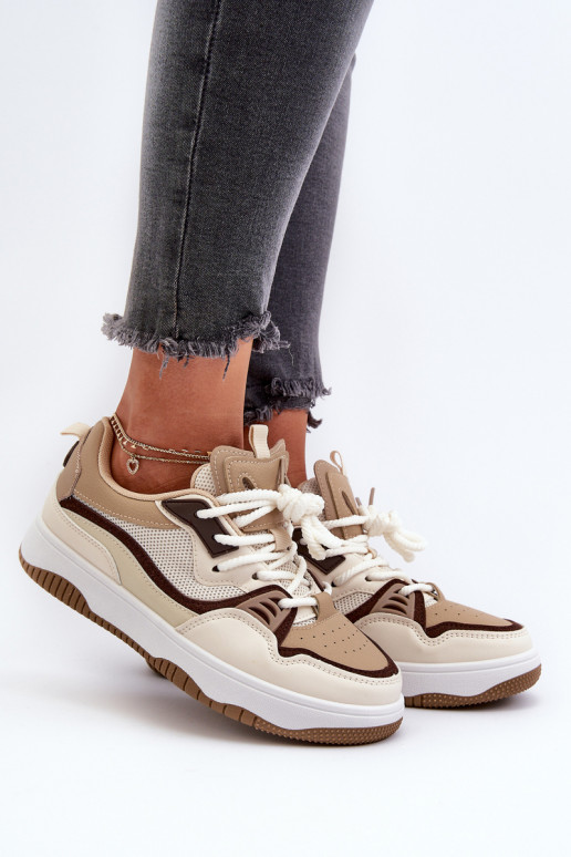 Sneakers modeļa apavi   ar platformu brūnas krāsas Etnaria
