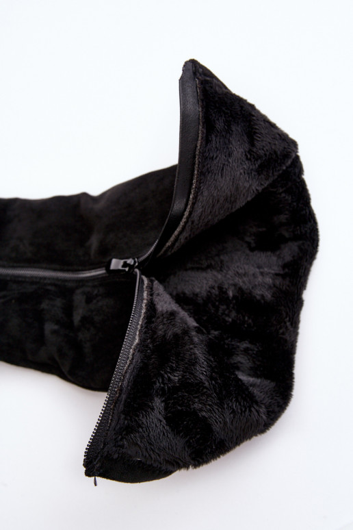 sieviešu garie zābaki zamšādas ar platformu S.Barski HY53-8 melnas krāsas