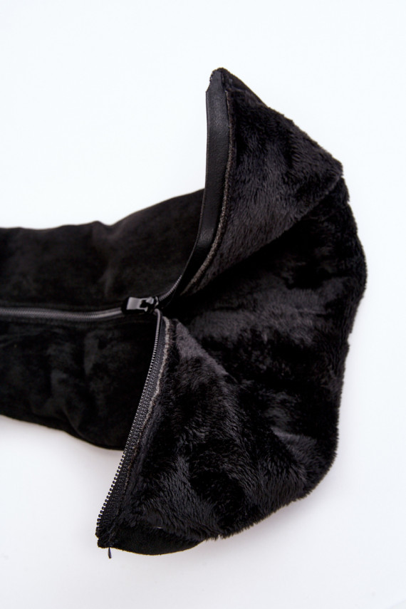 sieviešu garie zābaki zamšādas ar platformu S.Barski HY53-8 melnas krāsas