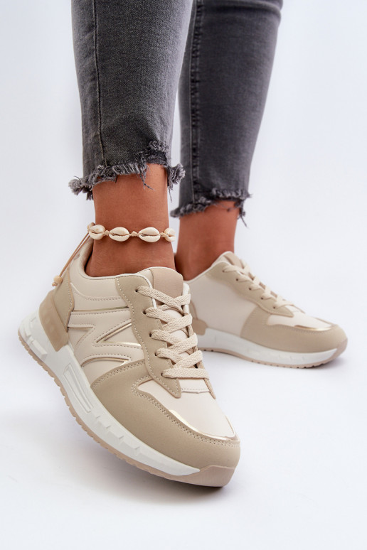 Sneakers modeļa apavi   no eko ādas smilšu krāsas Kaimans
