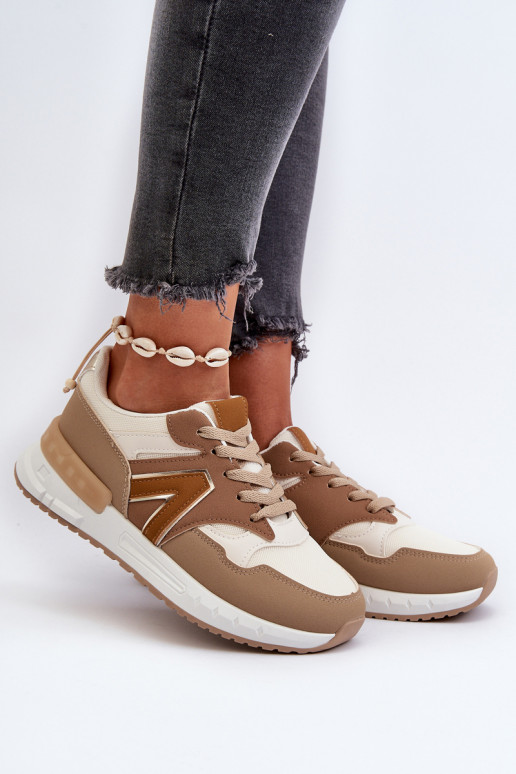 Sneakers modeļa apavi   no eko ādas brūnas krāsas Vinelli