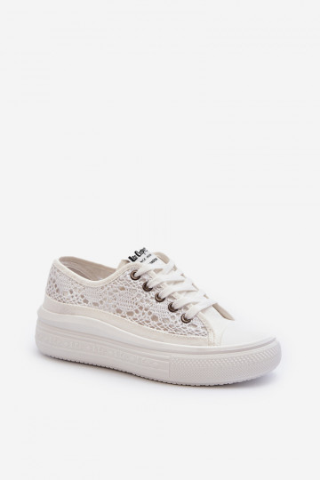 Ar mežģīnēm sieviešu puszābaki Lee Cooper LCW-23-44-1617 baltas krāsas 2