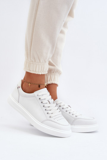 Sneakers modeļa apavi Dabīgas ādas baltas krāsas Dimpna 2