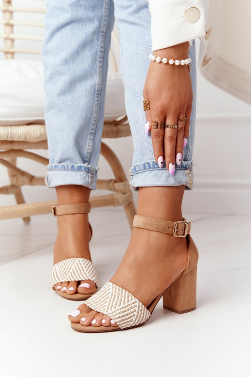 sandales  ar papēdi Brūnas krāsas Honeymoon