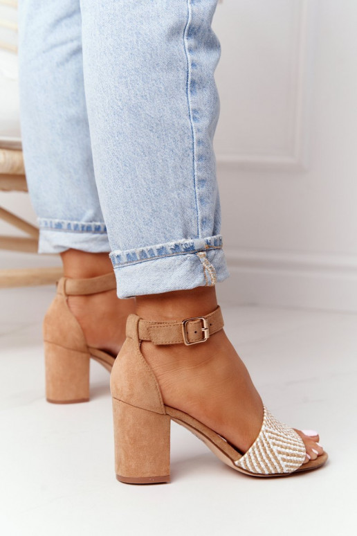 sandales  ar papēdi Brūnas krāsas Honeymoon