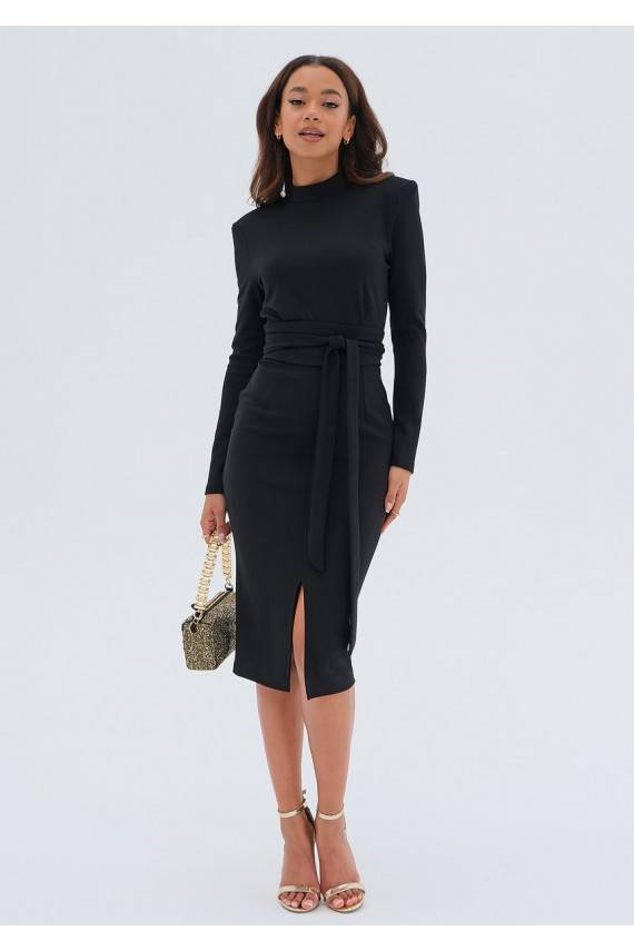 Lucia - eleganta gara kleita melnā krāsā