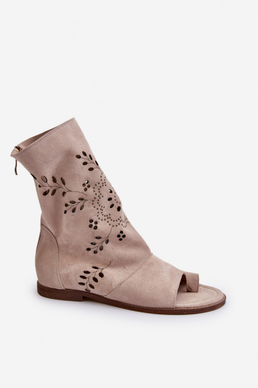 Zazoo 3437   Zamšādas basenes ar stulmu  smilšu krāsas