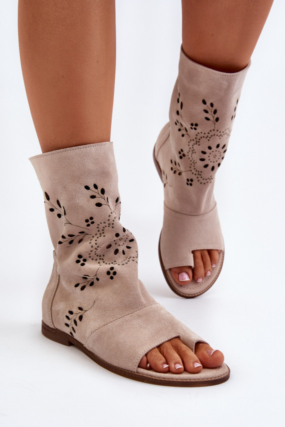 Zazoo 3437   Zamšādas basenes ar stulmu  smilšu krāsas