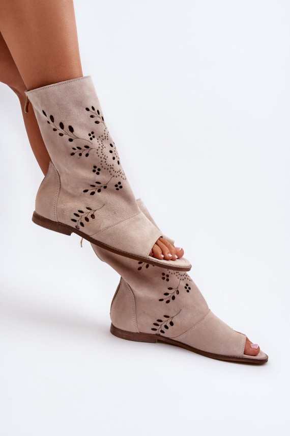 Zazoo 3437   Zamšādas basenes ar stulmu  smilšu krāsas