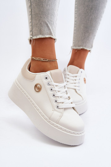 Sneakers modeļa apavi   ar platformu baltas krāsas Eshen 2