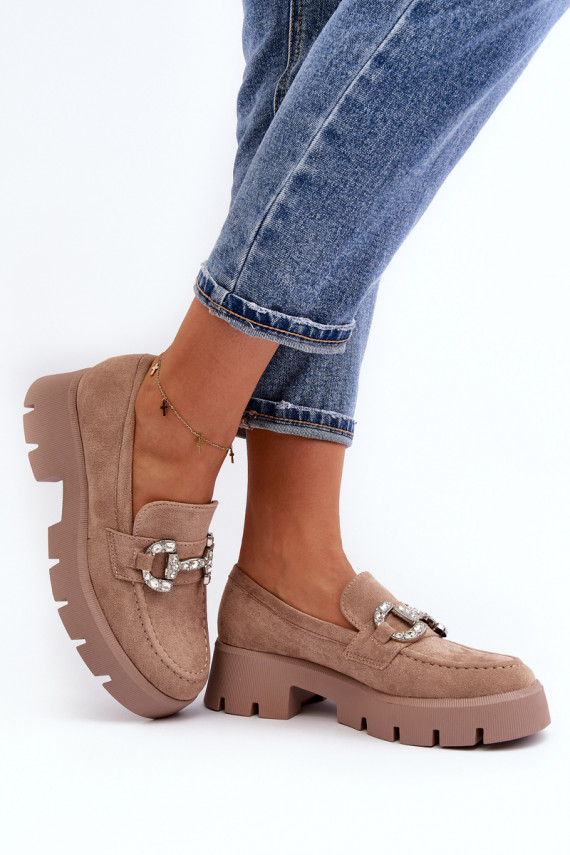   Mokasīni ar ornamentiem smilšu krāsas Ellise