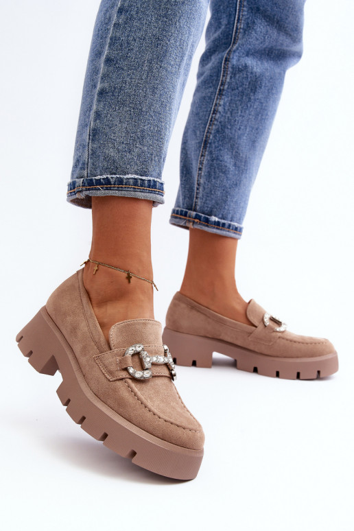   Mokasīni ar ornamentiem smilšu krāsas Ellise