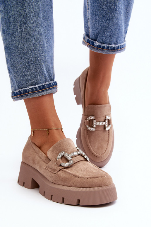   Mokasīni ar ornamentiem smilšu krāsas Ellise