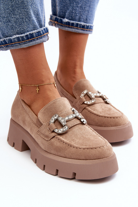   Mokasīni ar ornamentiem smilšu krāsas Ellise