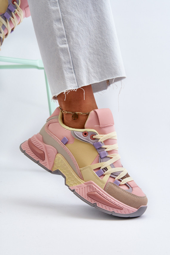 Snekersy    rozā krāsa-Dzelteni Peonema