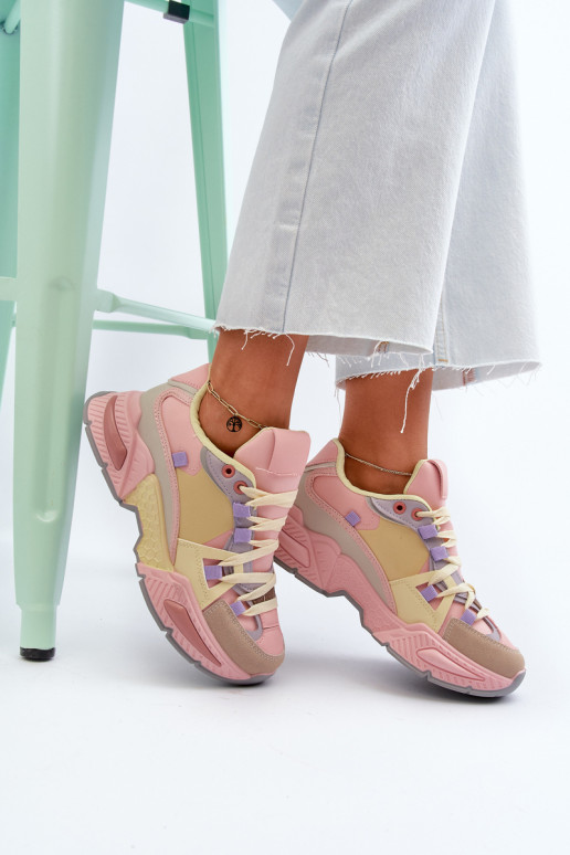 Snekersy    rozā krāsa-Dzelteni Peonema