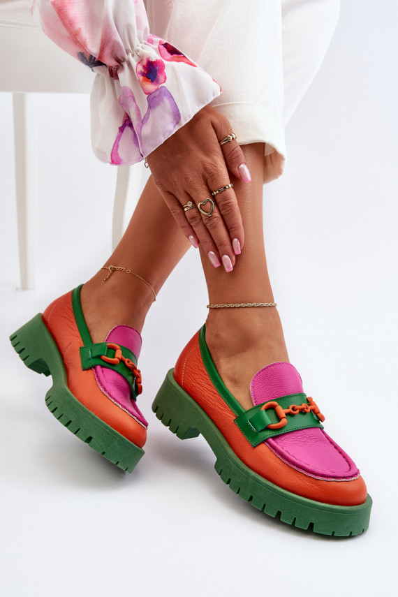 Mokasīni     ar ornamentiem CheBello 4444 oranžas krāsas