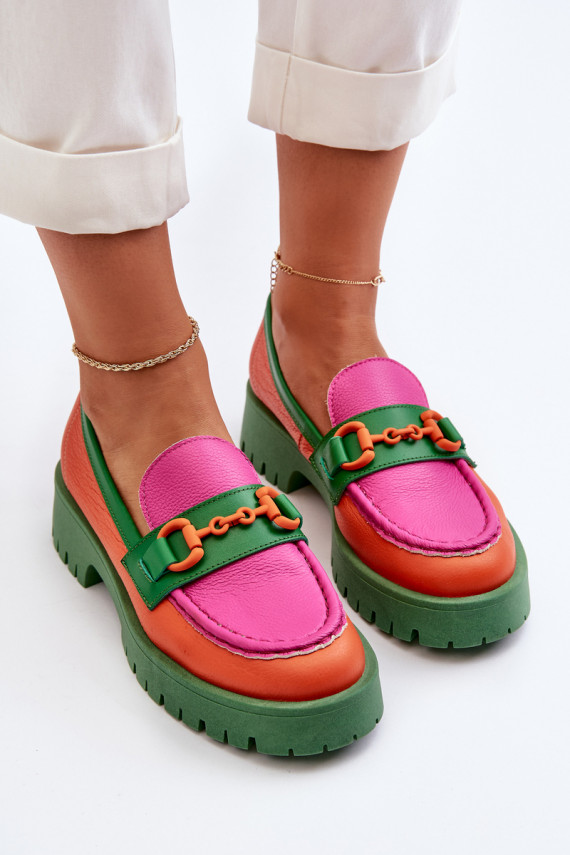 Mokasīni     ar ornamentiem CheBello 4444 oranžas krāsas