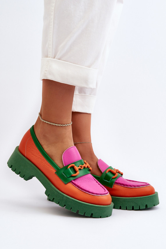 Mokasīni     ar ornamentiem CheBello 4444 oranžas krāsas