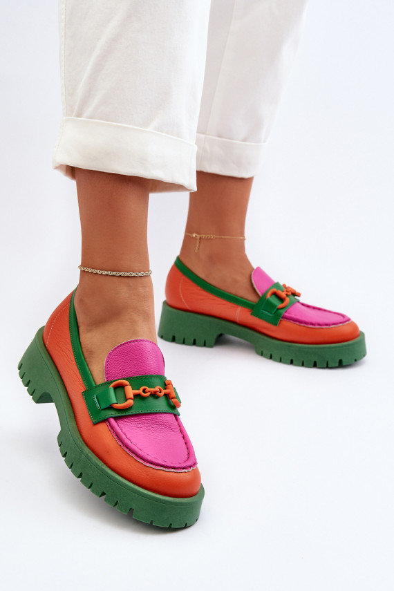 Mokasīni     ar ornamentiem CheBello 4444 oranžas krāsas