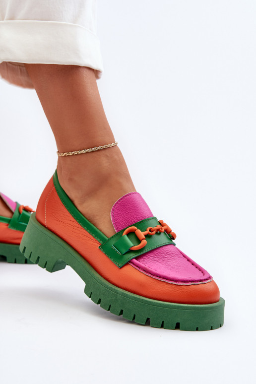 Mokasīni     ar ornamentiem CheBello 4444 oranžas krāsas