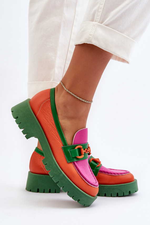 Mokasīni     ar ornamentiem CheBello 4444 oranžas krāsas