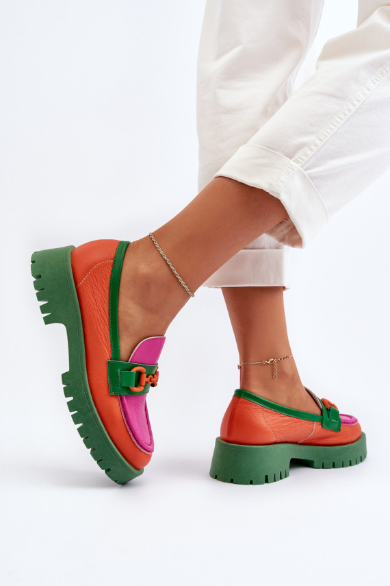 Mokasīni     ar ornamentiem CheBello 4444 oranžas krāsas