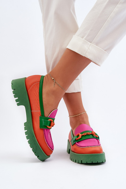 Mokasīni     ar ornamentiem CheBello 4444 oranžas krāsas