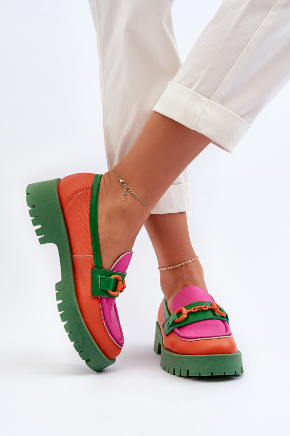 Mokasīni     ar ornamentiem CheBello 4444 oranžas krāsas