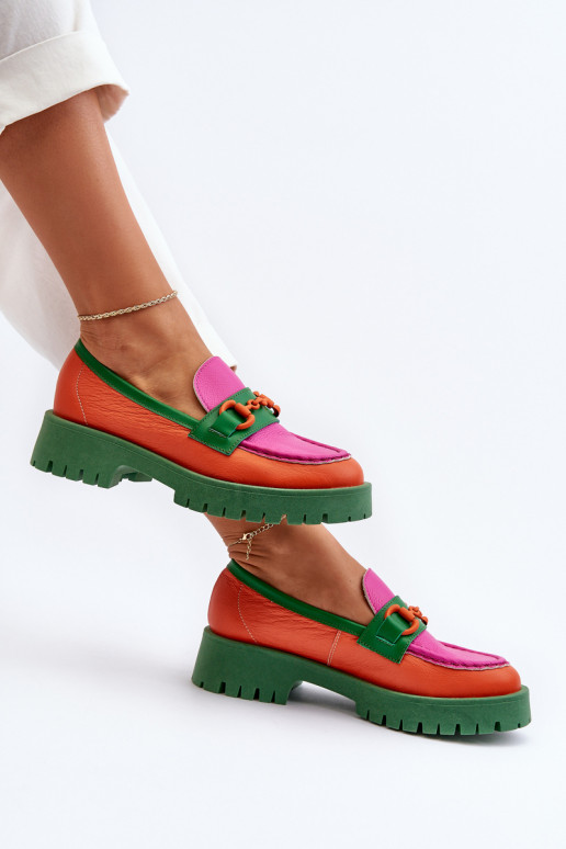 Mokasīni     ar ornamentiem CheBello 4444 oranžas krāsas