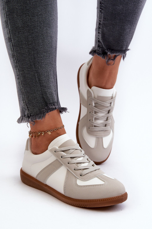  Sneakers modeļa apavi Baltas-Pelēkas krāsas Braidn
