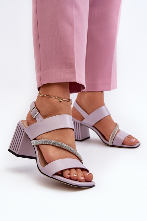   Eleganta stila sandales ar papēdi Violeta krāsa D&A MR38-549
