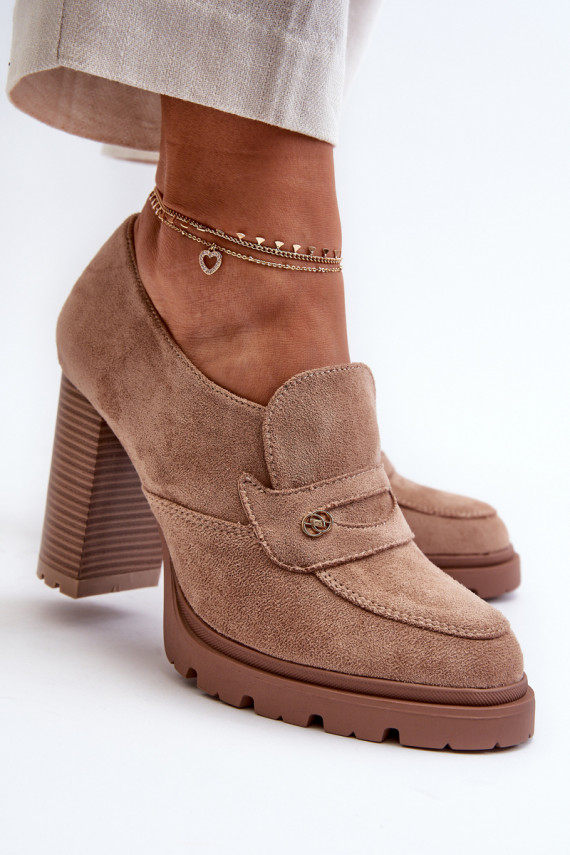 apavi   owe ar papēdi smilšu krāsas Larmaves