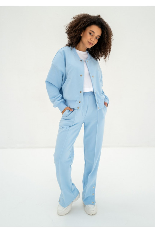 Club - Baby blue snap-buttoned sweatpants
