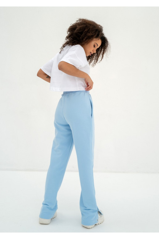 Klubs - zilas sporta bikses ar pogu